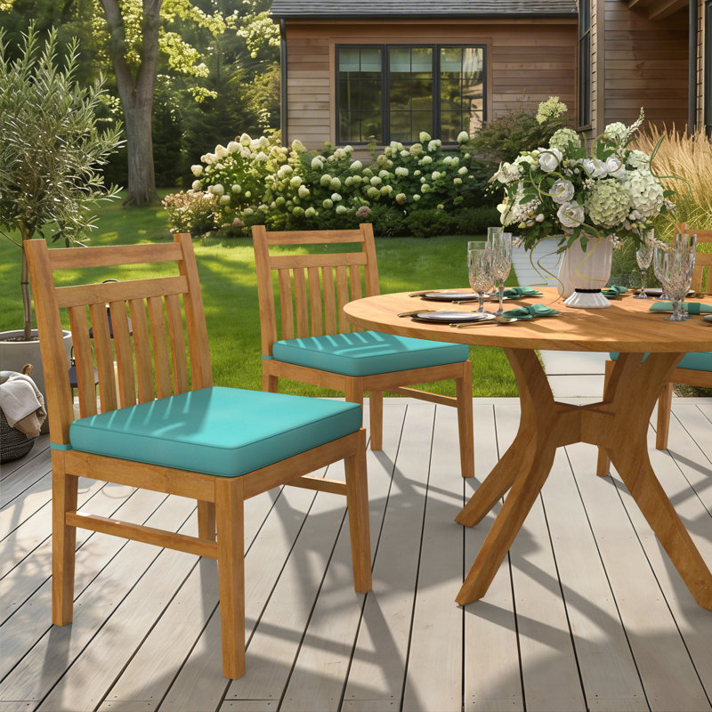 Sunbrella Indoor/Outdoor Dining Chair Cushion, Sunbrella® Canvas Aruba, 21" W x 19" D