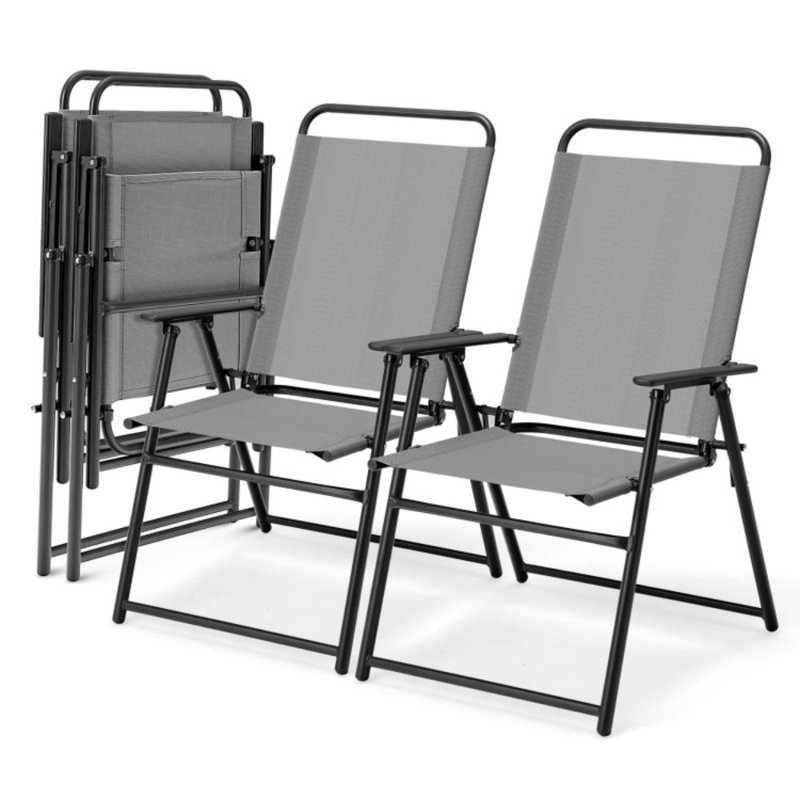 Chaises d'extérieur pliantes avec accoudoirs et dossier