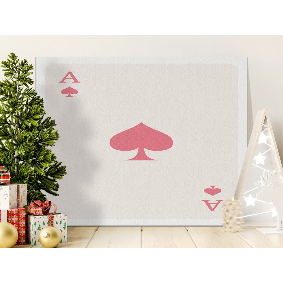 Ace of Spades Canvas Wall Art, Pink Playing Card Print, Gallery Wrapped Canvas, Ready to Hang, Modern Decor, Archival Quality, Statement