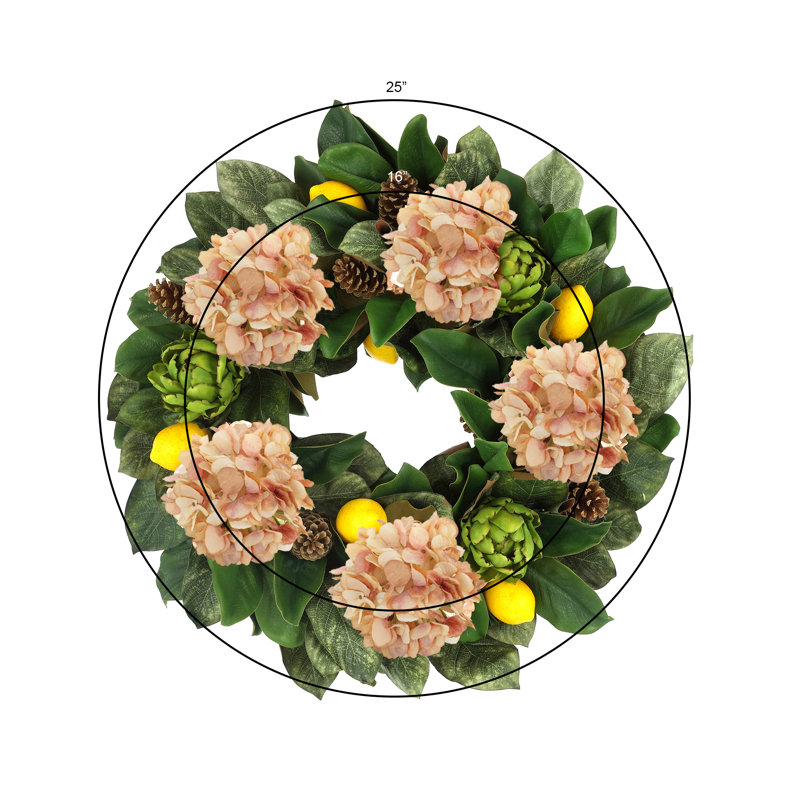 Hortensia artichaut et magnolia citron, Rose