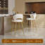 Tabouret de comptoir moderne en velours de 25,2 po avec accents dorés, conception ergonomique et siège moelleux pour îlot de cuisine et bar-130095669