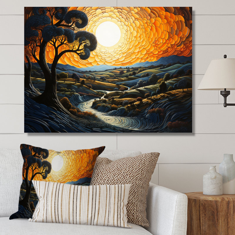 Patchwork de campagne, Toile tendue, H 16 po x l 32 po x P 1 po