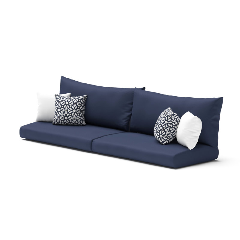 Outdoor Sunbrella Sofa Cushion Cover, Canvas Navy Sunbrella® Canvas, 25'" W x 5" D