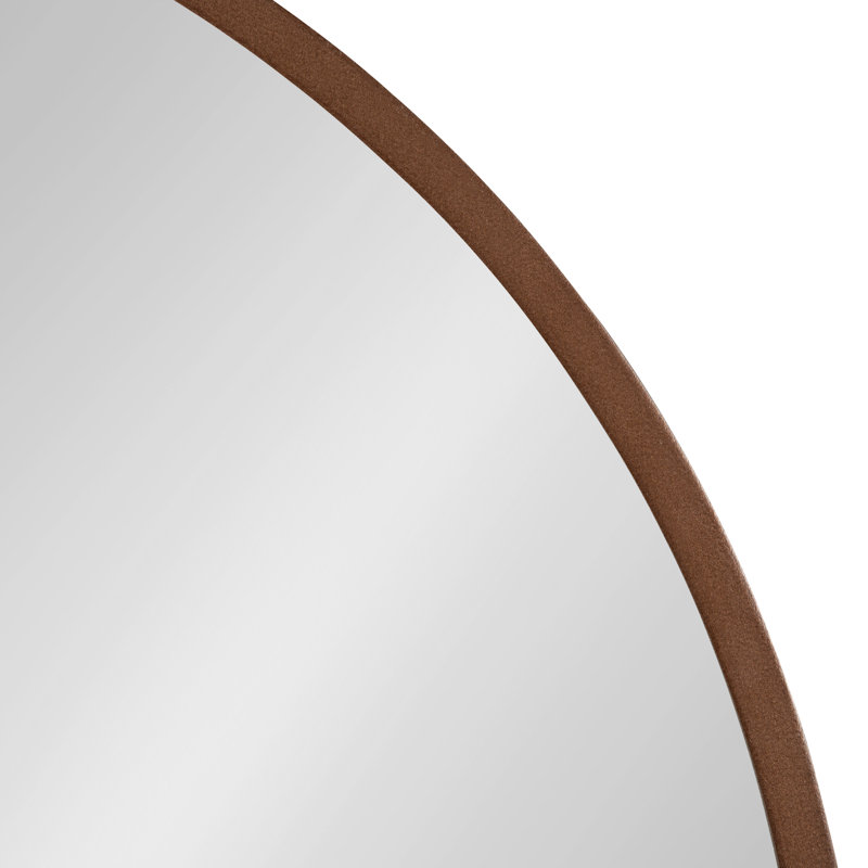 Arranjeet Modern Round Wall Mirror, 25.6" x 25.6", Bronze