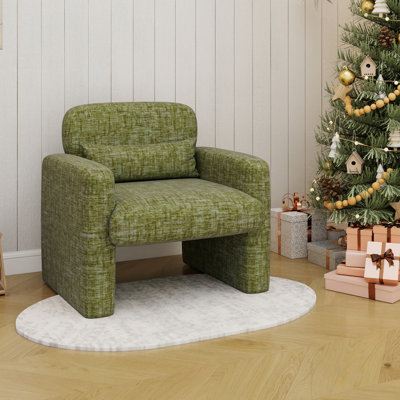 Chaise d'appoint rembourrée en chenille moderne, ensemble de 1