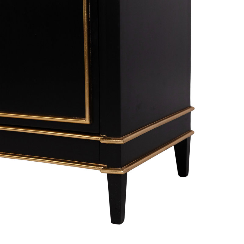 Izmir Solid Wood 2 - Door Accent Cabinet, Tricorn Black