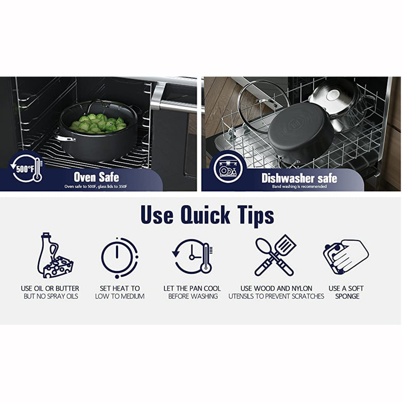 Cooks Standard 2-Quart Black Hard Anodized Nonstick Saucepan with Lid