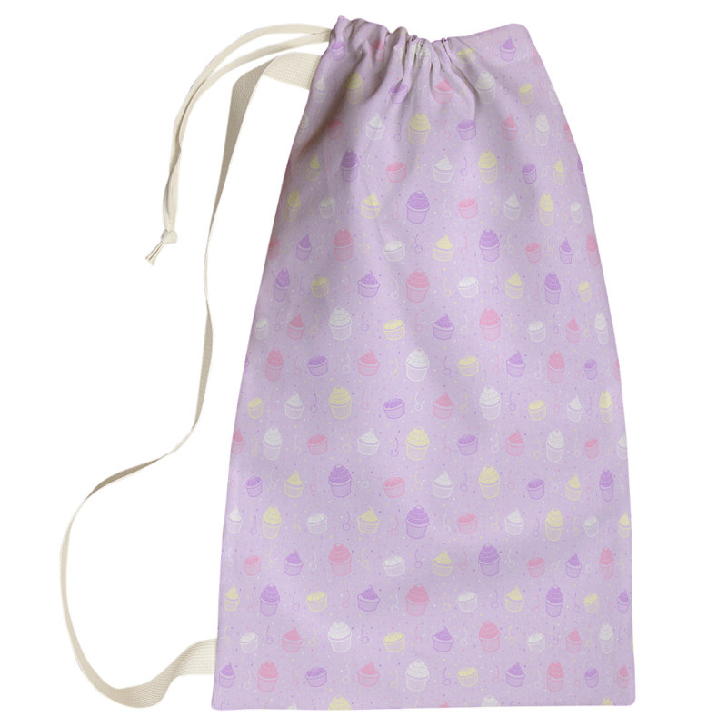 Sac à linge pastel petits gâteaux, Petit (H 64 po x l 20 po x P 1,5 po), Mauve / jaune / rose
