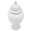 24" Antique White Swirling Ridges Temple Jar