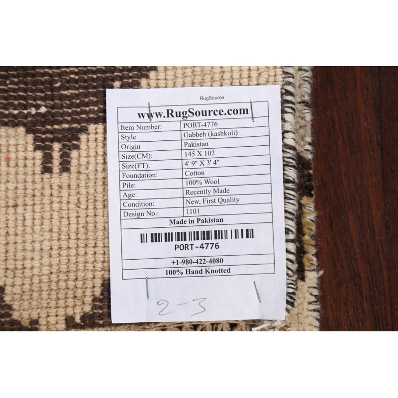 One-of-a-Kind 3'1" X 4'10" New Age Wool Area Rug in