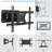 Mount-It Full Motion Large TV Wall Mount w/ Extension For 40" - 80" Flat or Curved Large Screen TVs