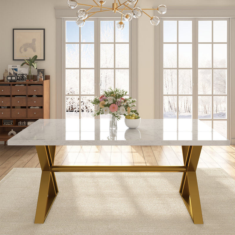 Metal Base Dining Table