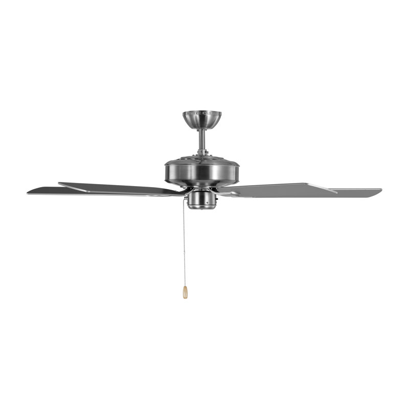 Ventilateur de plafond 52 po, Argent / noyer d'Amérique, Acier brossé