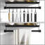 Tablettes murales flottantes pour chambre à coucher, tablettes de salle de bain murales avec barre à serviettes, tablette de cuisine en bois rustique avec crochets pour suspendre des ustensiles de cuisine ou des tasses