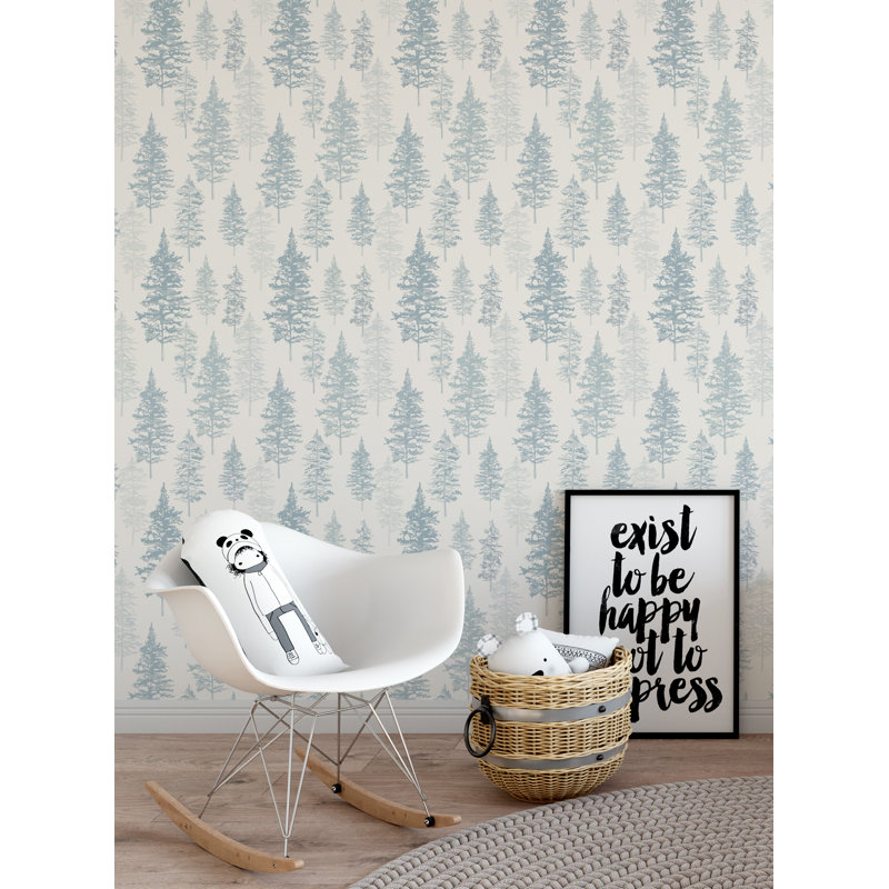 Carreau de papier peint adhésif Cleres, L 2 pi x H 18 pi, Bleu
