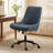 Linen Armless Swivel Task Chair with Tilting Rock and Adjustable Seat Height , Dark Gray-27295847
