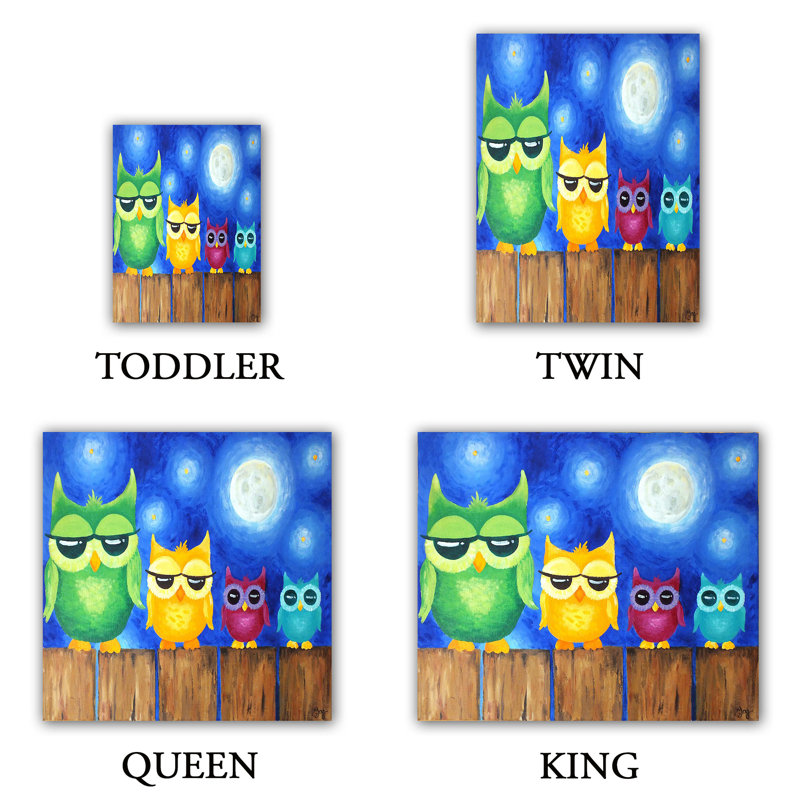  Housses de couette en microfibre nJoy Art Owls on a Fence, Grand