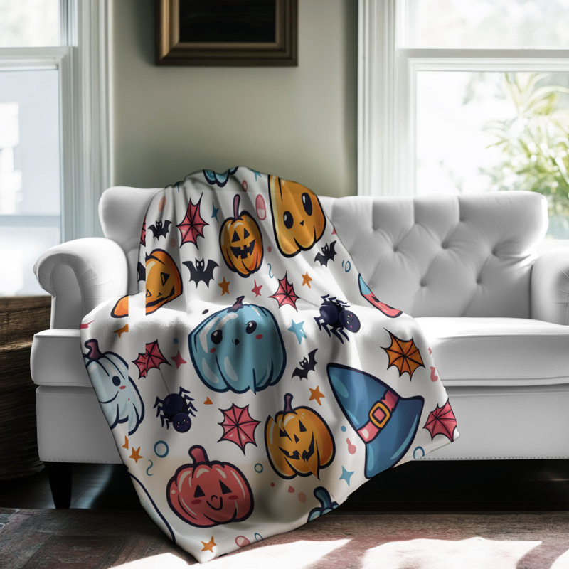 Sweet Scares - couverture en sherpa de qualité supérieure 1 pièce, L 50 po x L 60 po