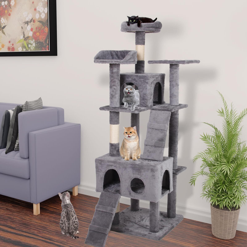 Arbre à chat Colne, H 63 po x l 19,7 po x P 19,5 po, Gris