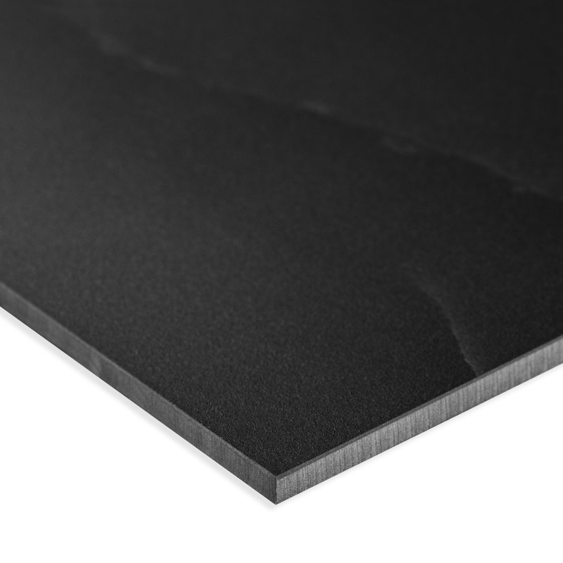 Palazza 24 in. x 48 in. Polished Porcelain Marble Look Floor and Wall Tile, Auralis Black