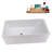 59" Streamline Soaking Matte White Stone Resin Freestanding Tub And Tray With Internal Drain In Polished Chrome