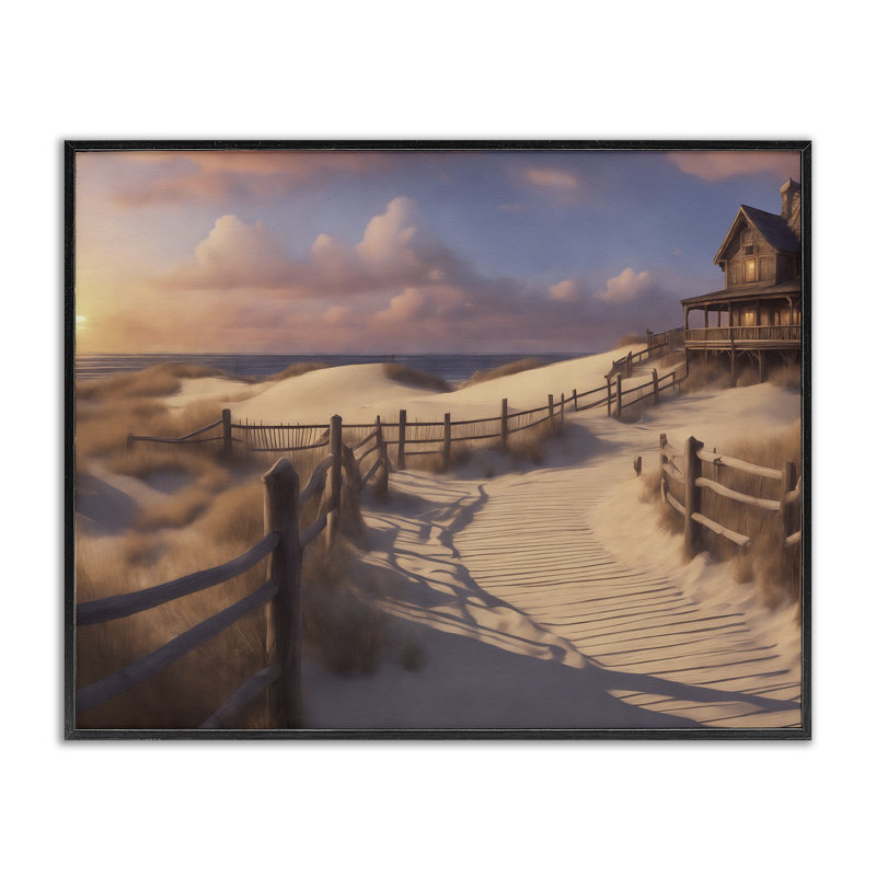 «Hampton Dunes», estampe numérique de Noah Bay, H 11 po x l 14 po, Giclée encadrée noir minuit