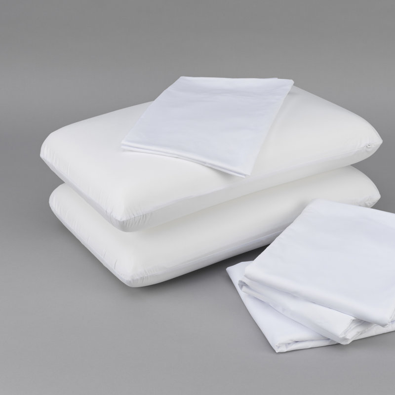 Lit simple pour le refroidissement - Oreiller en mousse à mémoire de forme, drap et protège-matelas. La double action Cool Cool maintient une différence de température de 5 degrés. Comprend une taie d'oreiller et des draps-housses plats. Housse de c