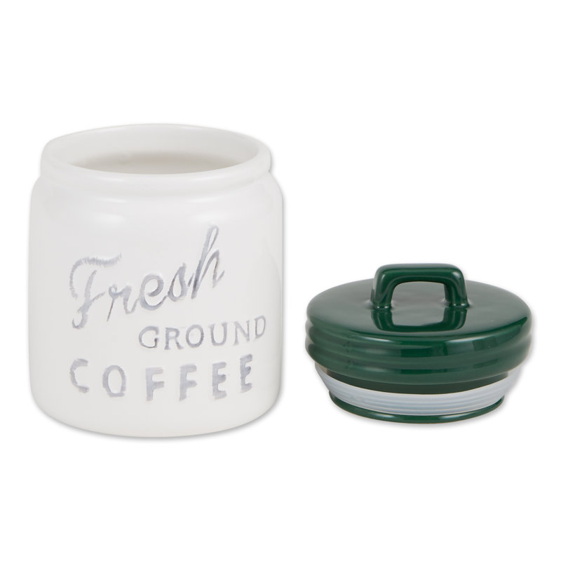 Ensemble 3 pièces café, thé et sucre, Vert foncé