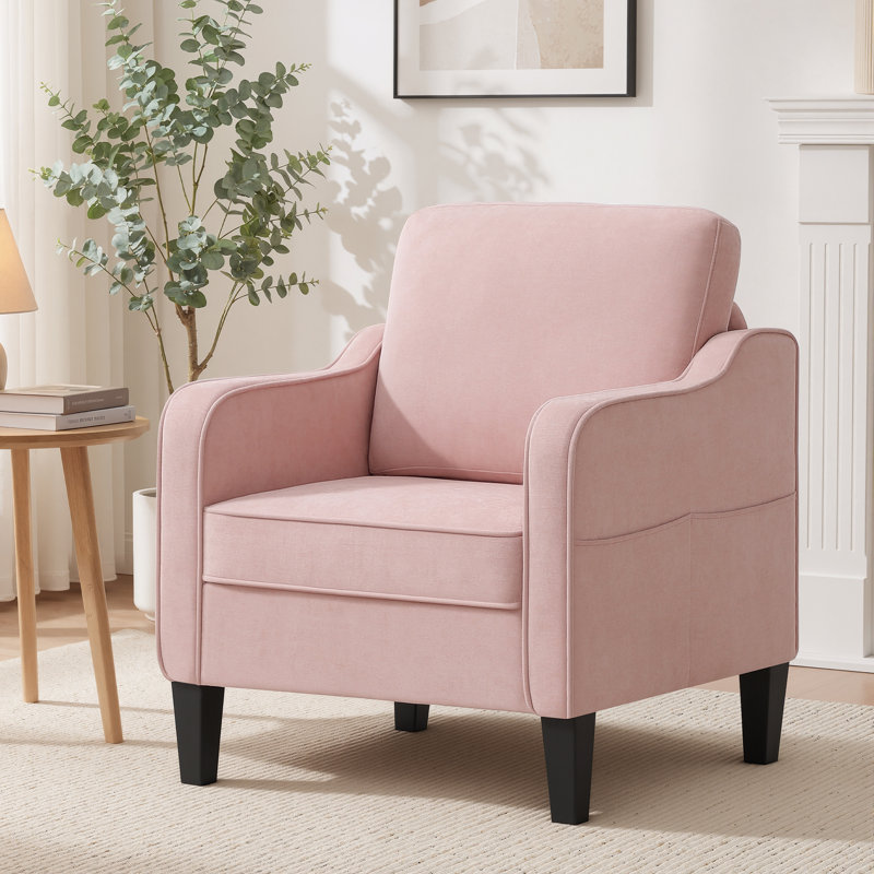 Upholstered Armchair, Pink