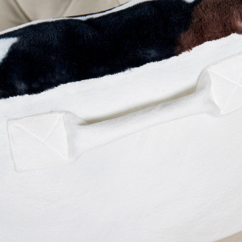Animal Print Faux Fur Throw Pillow, 18"x20"