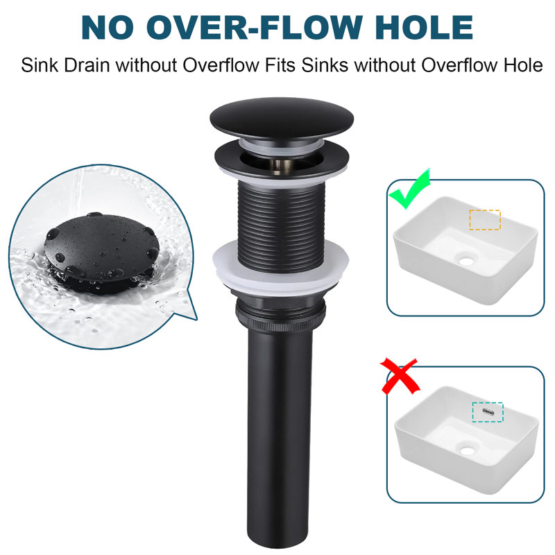 Single-handle Bathroom Faucet with Drain Assembly, Matte Black