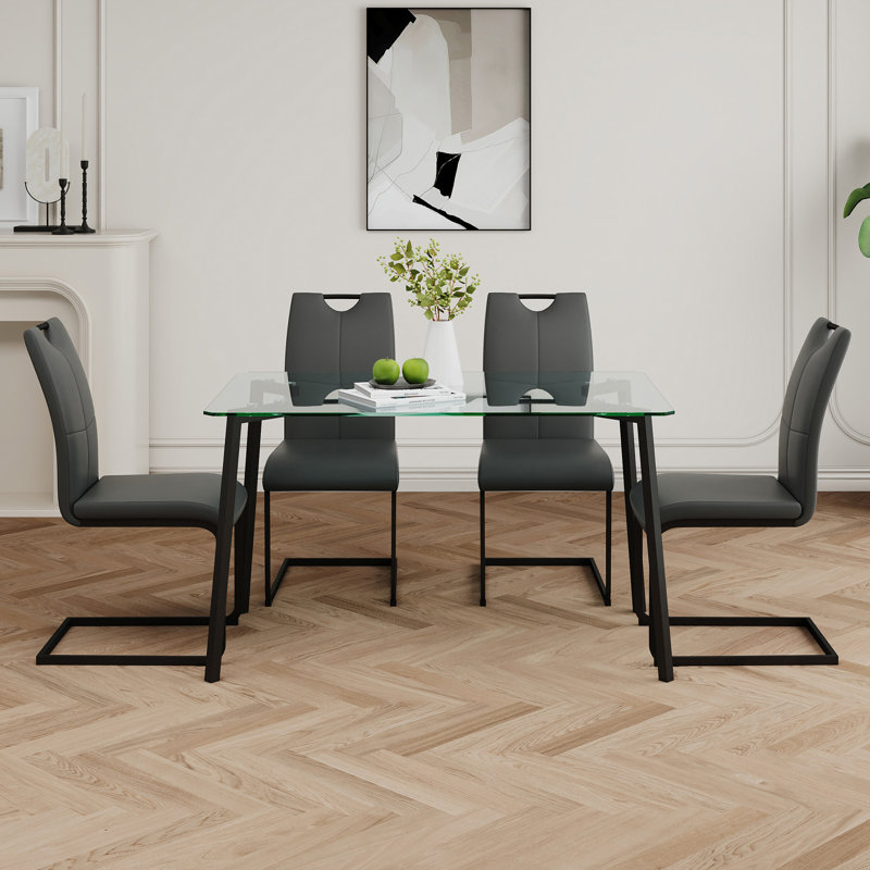 Table en verre de style moderne, Noir