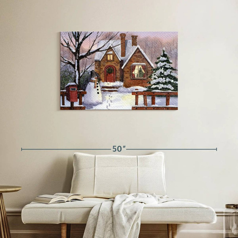 Bonhomme de neige Lelend Winter House, H 24 po x l 36 po