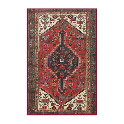 Tapis beige/gris/rouge traditionnel
