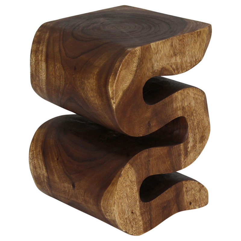 Harison Solid Wood End Table, 20" H x 14" W x 14" D, Brown Wood