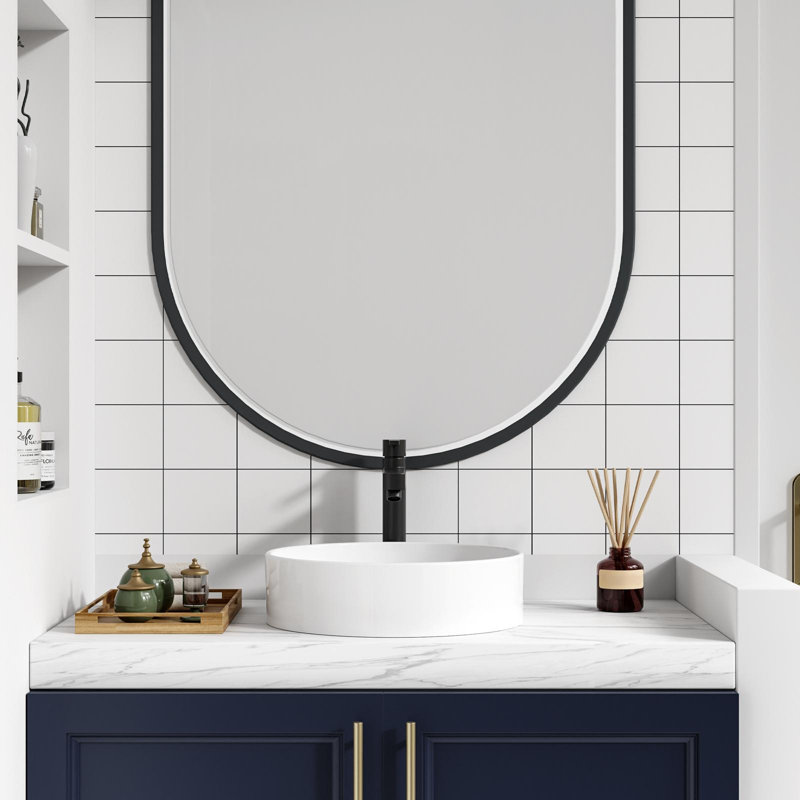 Brayden Studio 45mm W Polished Chrome Ceramic Sink