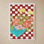 «Checkerboard Floral» par Lucille Price - Impression sur toile