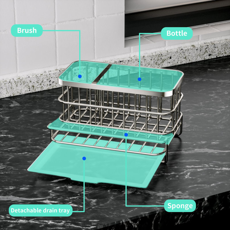 Stainless Steel Kitchen Sink Caddy with Drain Tray