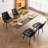 Modern Upholstered Back Dining Chair Armless Side Chair With Metal Legs-2123308379