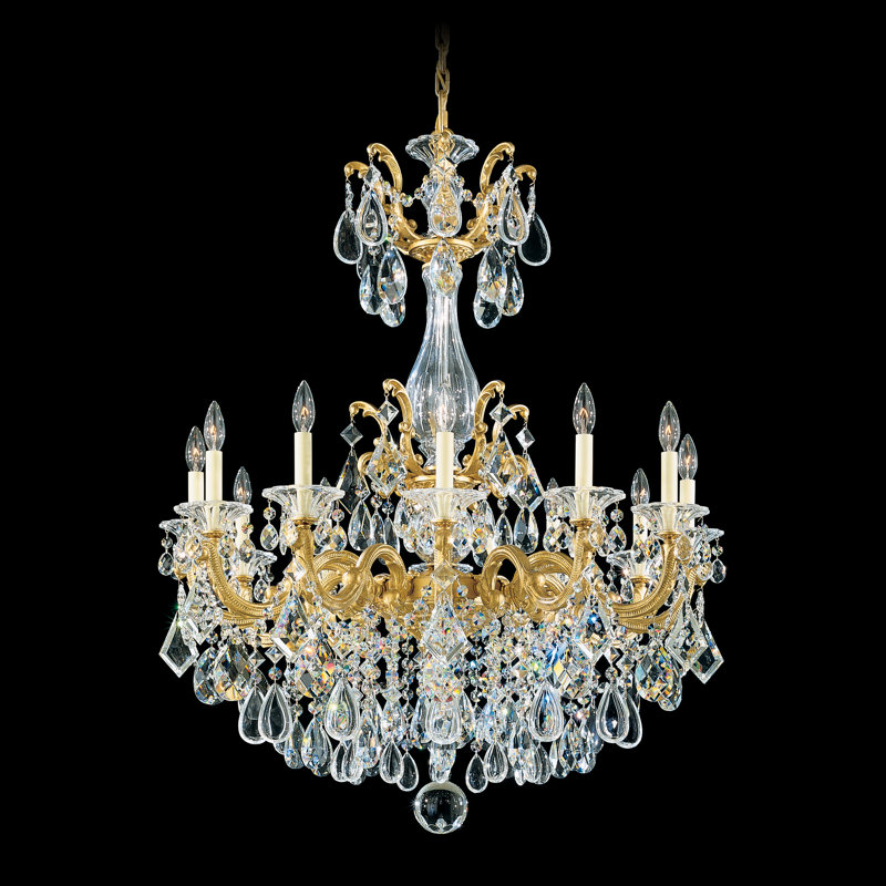 La Scala 12 - Light Chandelier, Heritage Clear, French Gold