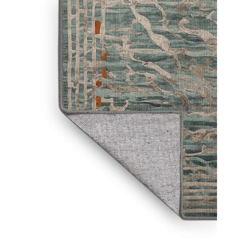 Machine Washable Brown Area Rug, Rectangle 2' x 3'