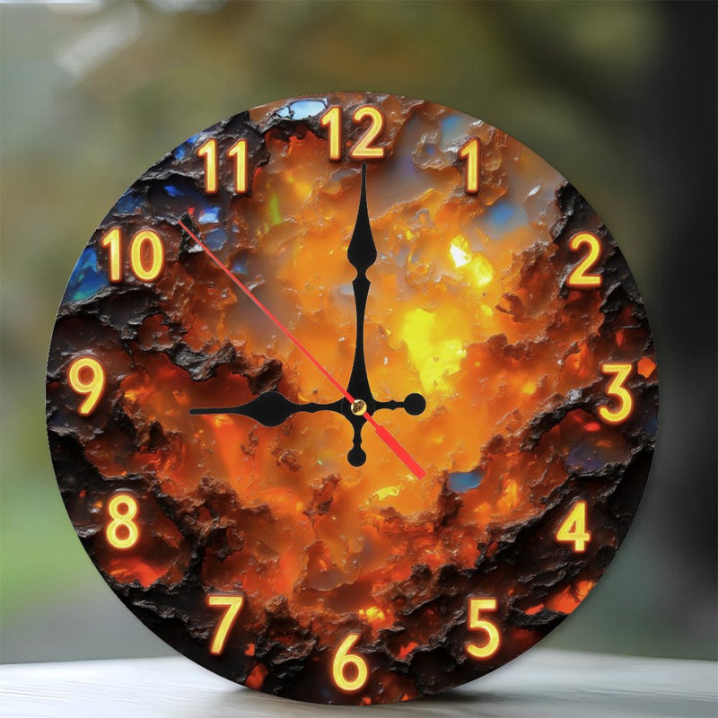 Horloge enflammée à chiffres lumineux