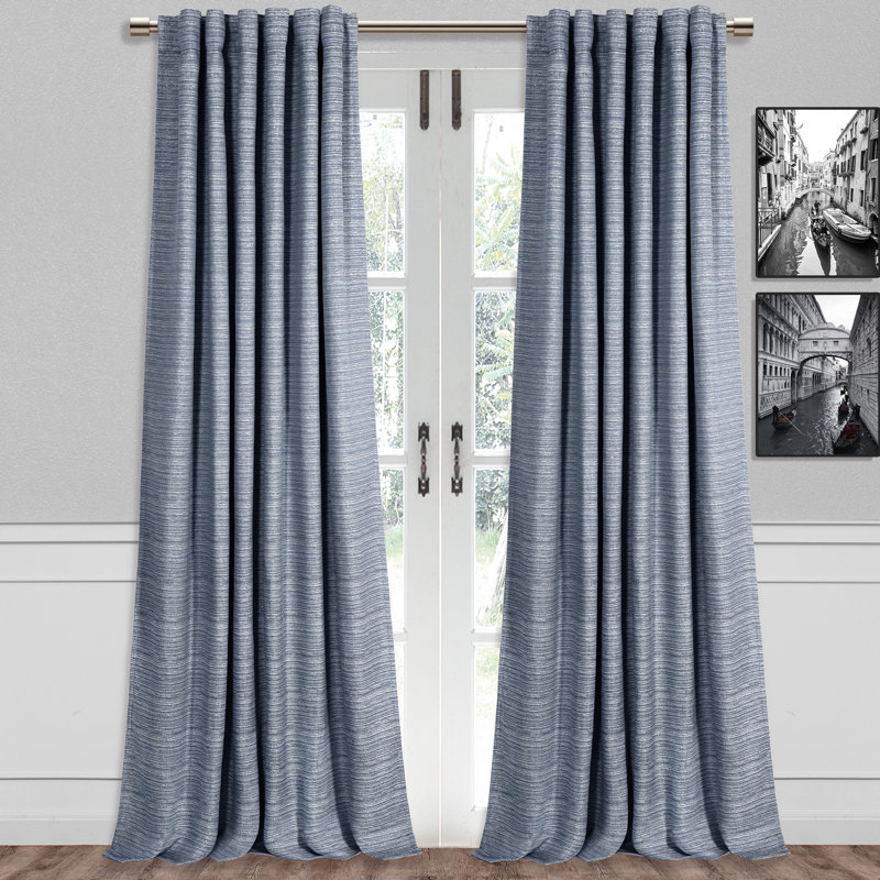 Canh Curtain Single Panel, 52" W x 96" L, Navy