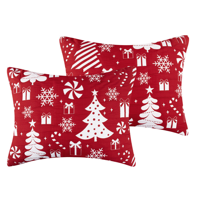 Peppermint Party Jacquard Pillow Sham, King