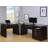 2-piece Home Office Set L-Shape Desk with File Cabinet Cappuccino