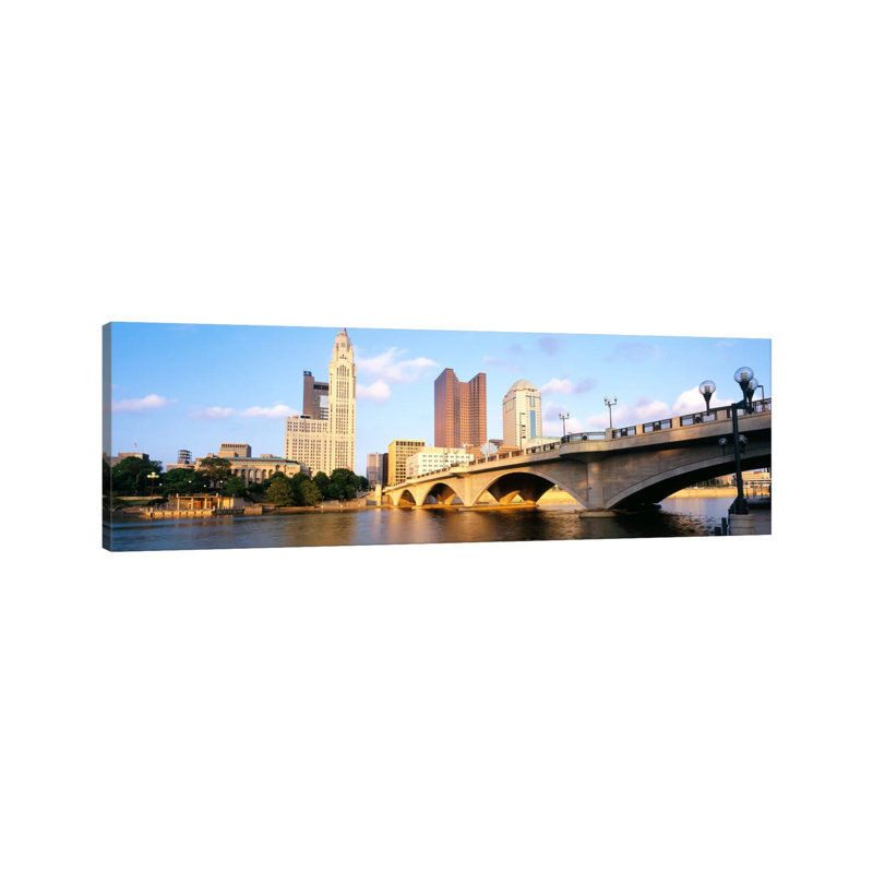 Scioto River, Columbus, Ohio, USA - Wrapped Canvas Panoramic Print, 30.48 cm H x 91.44 cm W x 1.91 cm D