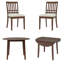 Ensemble de salle à manger à abattants 3 pièces pour 3 personnes - Table pliante compacte avec 2 chaises rembourrées, design moderne Mid-Century pour petits appartements, coins repas et cuisines douillettes-5618284-5512190
