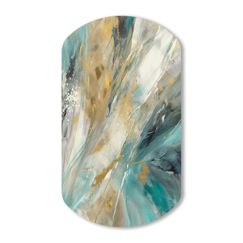 Codecido - Art abstrait cylindrique asymétrique en métal, H 31 po x l 19 po