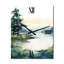 Horloge murale rétro Misty Lake Serenity-1511823781