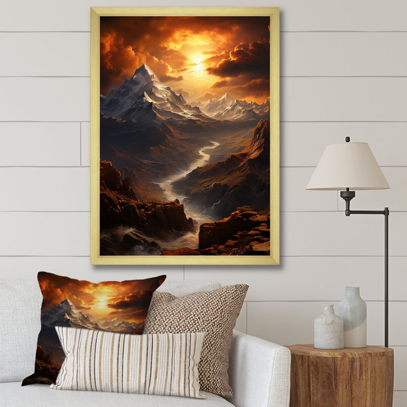 «Beamon Hebrew Mount Sinai Landscape I», reproduction d'art sur toile, H 32 po x l 24 po x P 1 po, Encadrement doré